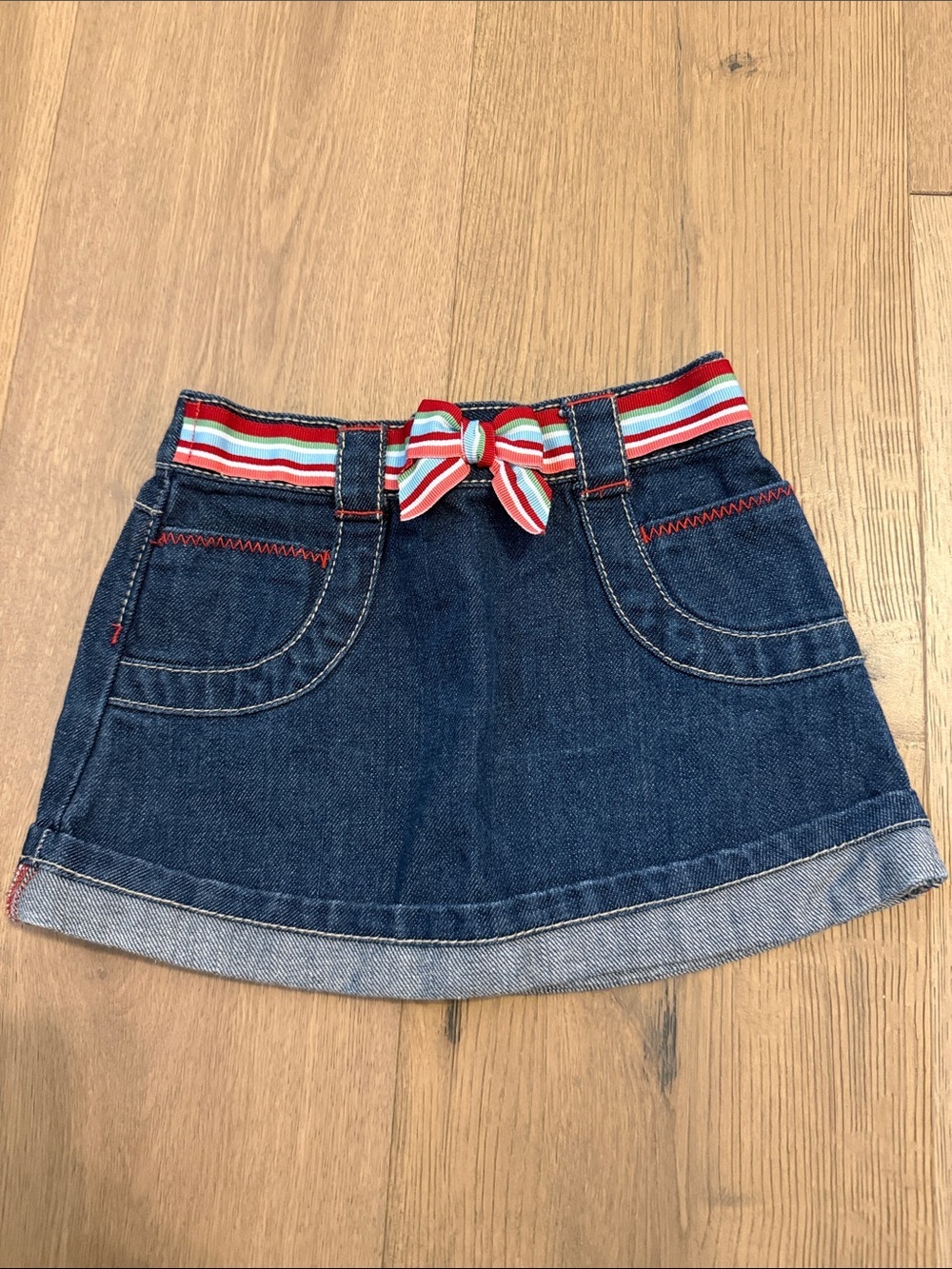 Gymboree Baby Girl's Ribbon Belt Denim Skirt